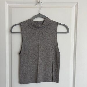 Zara Charcoal Mock Neck Sleeveless Tank Top